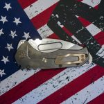 Medford Knife - MK012STD-03PV-T1C1-BP - Praetorian T - Tumbled Drop Point Folding Knife - S35VN - Faced/Flm Blues