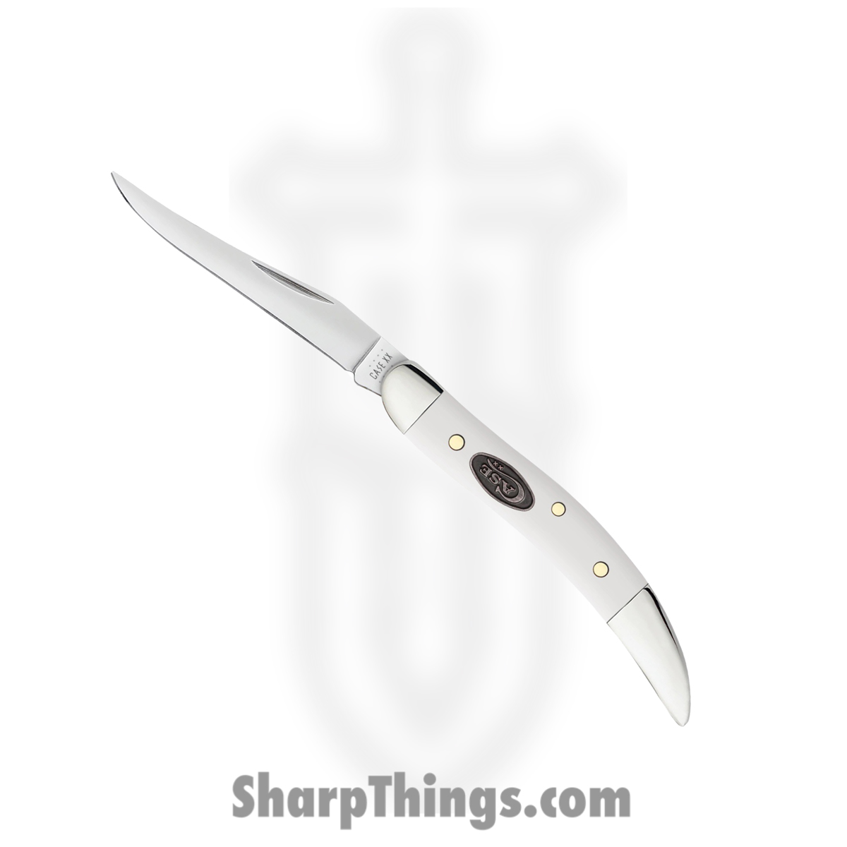 517915a4-5933-4df9-88b0-91cb77a92391_CA63964_1.jpg Case Cutlery - CA63964 - Small Texas Toothpick - Folding Knife - Tru-Sharp Surgical Stainless Steel Mirror Polished Clip Point - Synthetic - White - Image 1