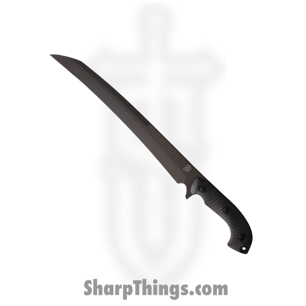 52325967-3ada-4193-bfd7-7116c4c5c5f0_BAS200_1.jpg Bastinelli Creations - BAS200 - Separateur - Fixed Blade Knife - 12C27 Black Oxide Tanto - G10 - Black - Image 1
