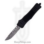 Steel River Knives - SB618DPDBK - Midway OTF Auto - 440 Damascus Drop Point - Black