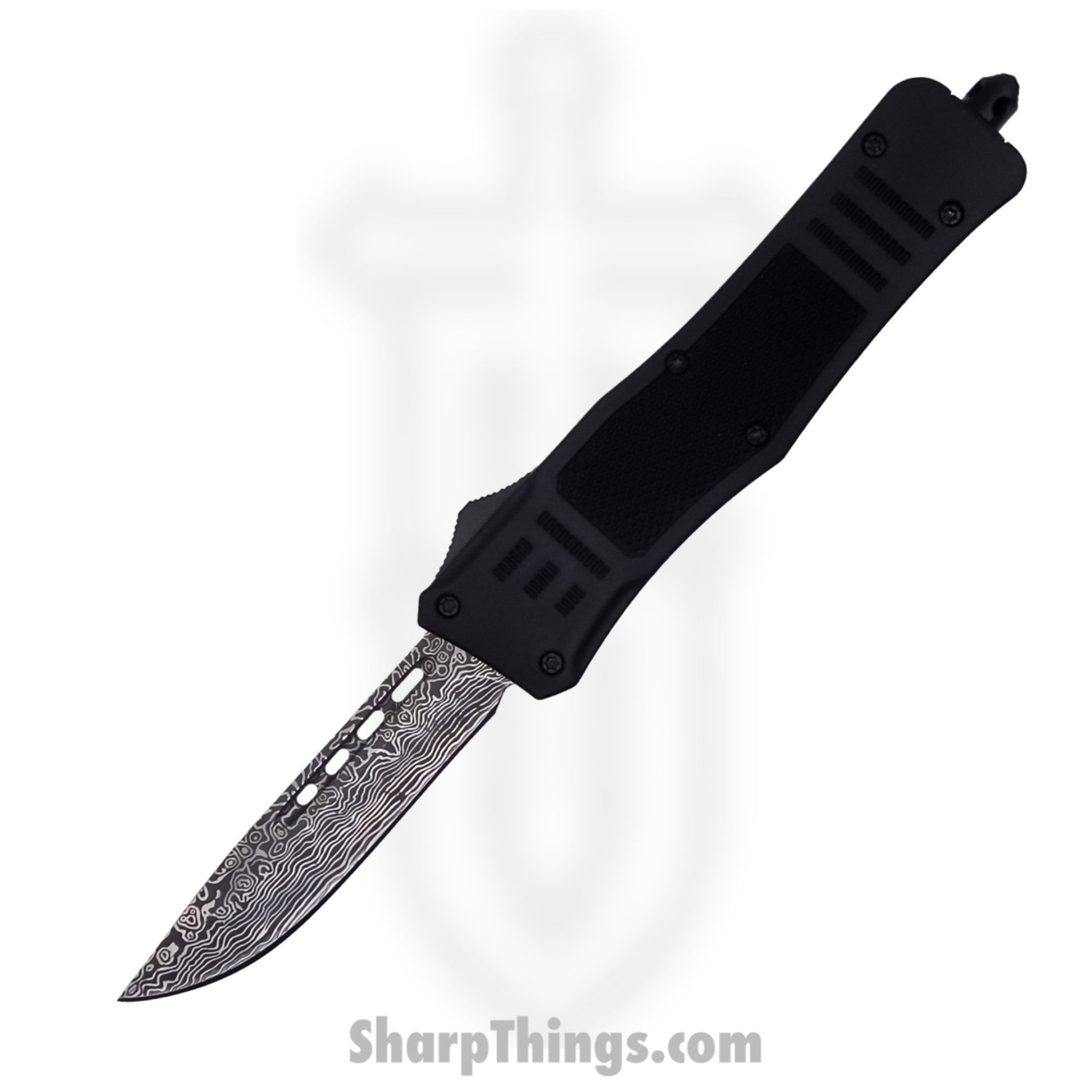 5244a4a4-83d9-45ac-baab-e4c24b35f5d3_SB618DPDBK_12.jpg Steel River Knives - SB618DPDBK - Midway OTF Auto - 440 Damascus Drop Point - Black - Image 1