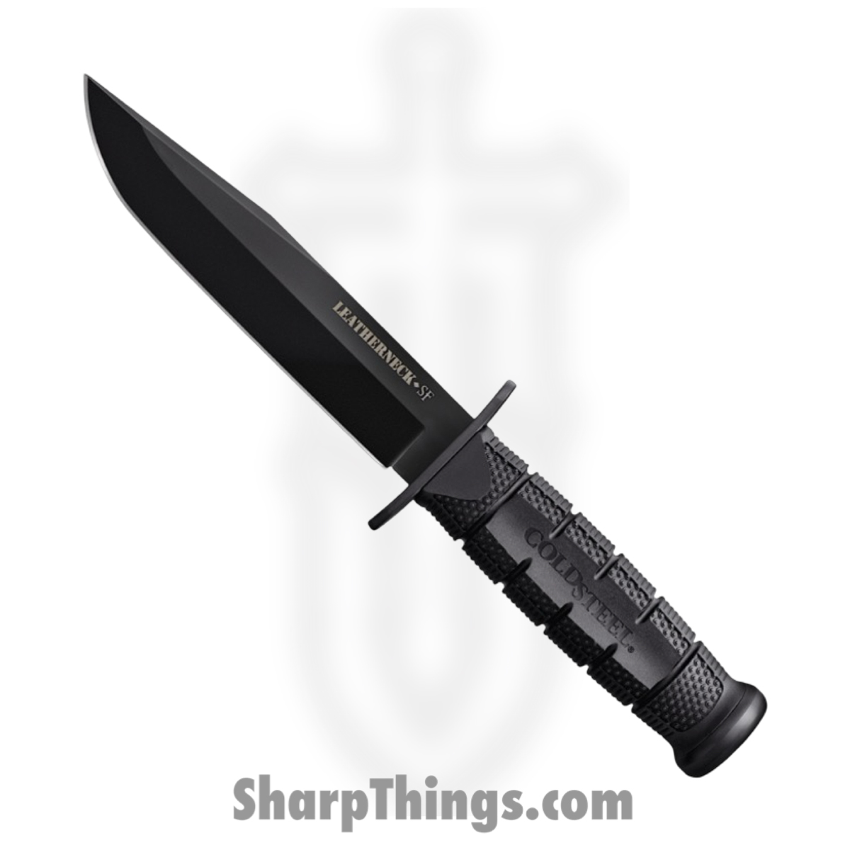 524c6a44-99d2-4d44-a35b-9ec26fb86e15_CS39LSFC_1.jpg Cold Steel - CS39LSFC - Leatherneck Semper-Fi - Fixed Blade Knife - D2 Coated Drop Point - Kray-Ex - Black - Image 1