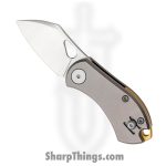 GiantMouse - NIBBLER-TITANIUM - Ace Nibbler - Folding Knife - 20CV Satin Wharncliffe - Titanium - Grey