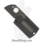 Spyderco - SC188CFBBKP - Dog Tag Non-Locking - Folding Knife - CPM-S30V Black Sheepsfoot - Carbon Fiber G10 - Black