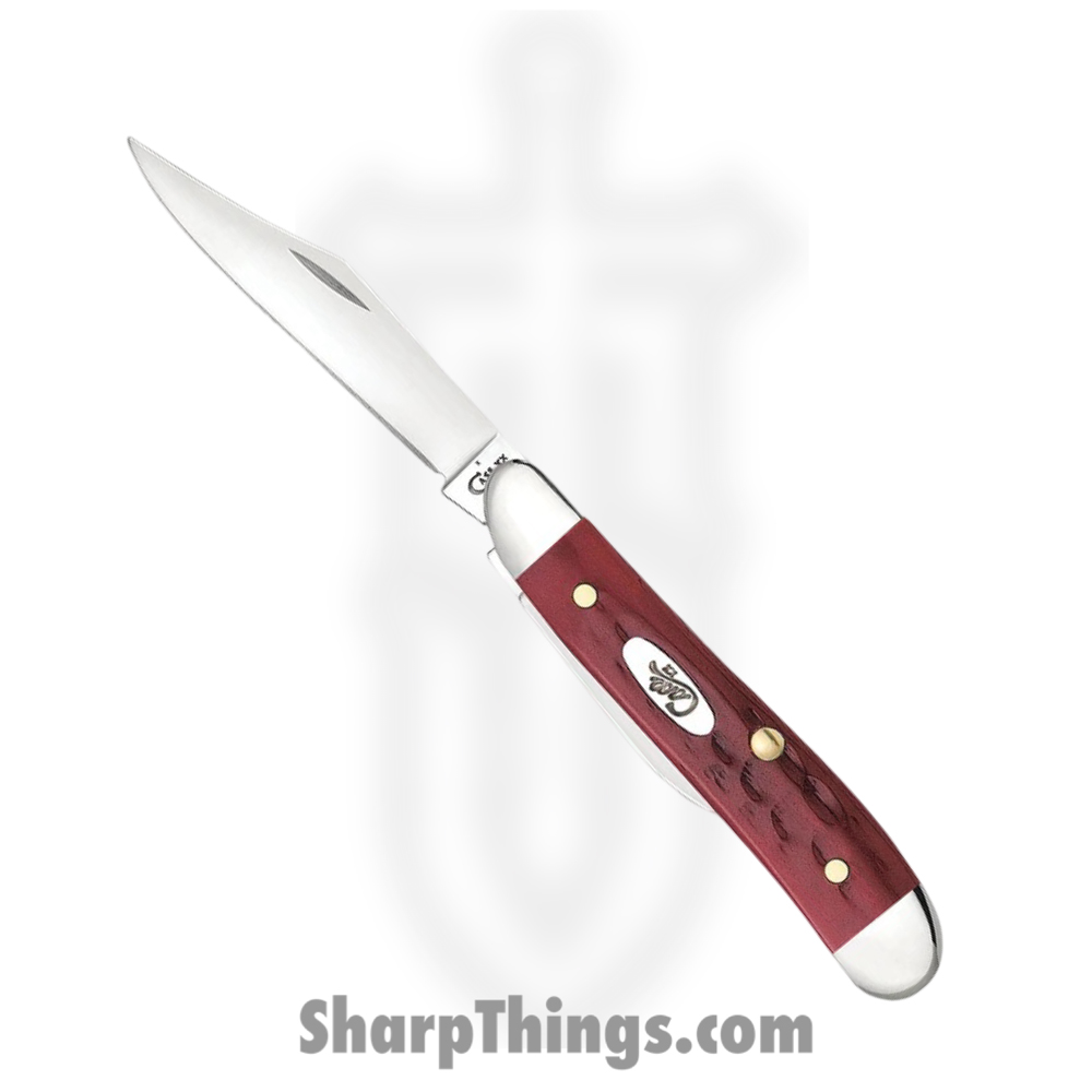 5422144d-6106-4de3-a346-023ca77fd5a5_CA00781_1.jpg Case Cutlery - CA00781 - Peanut - Folding Knife - Tru-Sharp™ Stainless Polished Clip/Pen - Corn Cob Jigged Bone - Red - Image 1