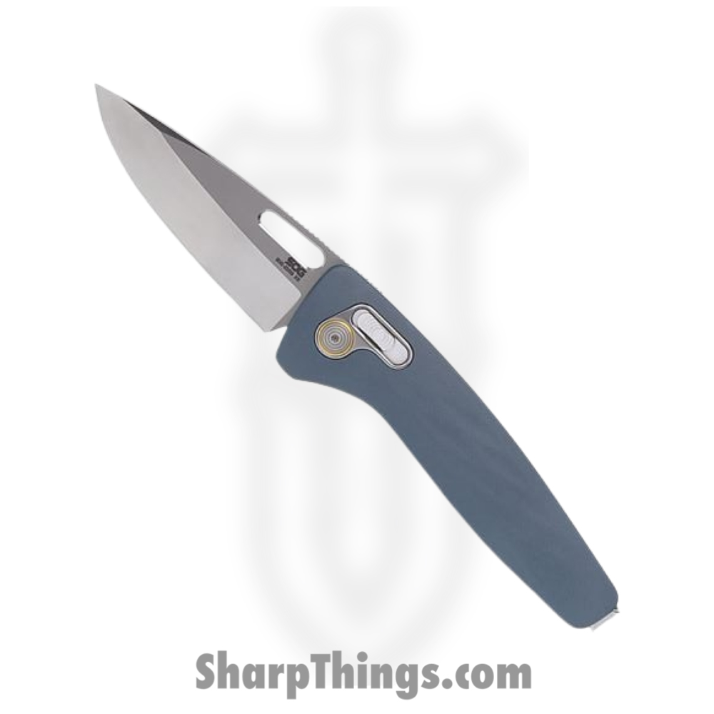 54284ae5-cce3-45ef-b3fc-15e0663de9db_SOG12730457_1.jpg SOG - SOG12730457 - One-Zero - Folding Knife - CPM-S35VN Stonewash Clip Point - Aluminum - Smoke Gray - Image 1