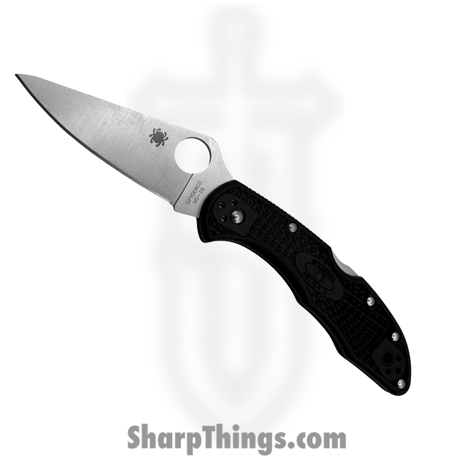 544f8ec6-d0bf-453e-a34c-ee23c70915ce_SC11fPBK_1.png Spyderco - SC11fPBK - Delica 4 Lockback - Folding Knife - VG-10 Coated Drop Point - FRN - Black - Image 1