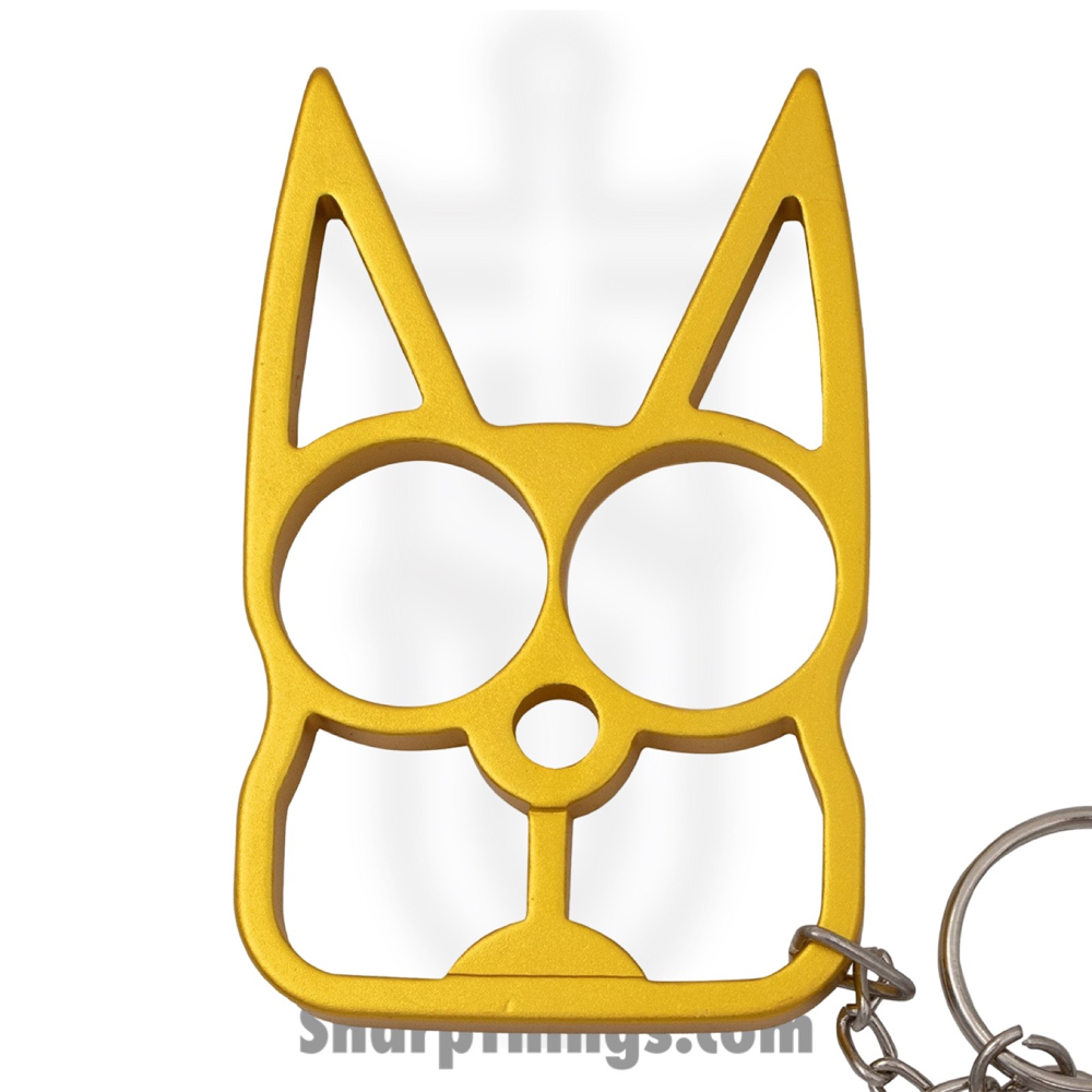 54f33972-cd9e-4b8d-97c8-5ef11f64aeea_CT009GD_1.jpg VOC - CT009GD - Cat Keychain Knuckle Weight - Metal - Gold - Image 1