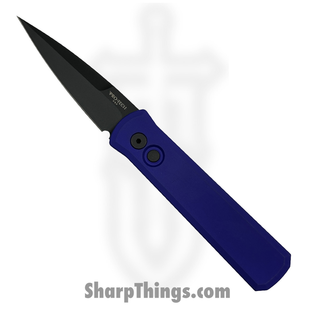 54f69bfa-fdde-428c-81ea-08d6c4e9f555_721-Purple_1.jpg ProTech - 721-Purple - Godson - Automatic Knife - 154CM Coated Spear Point - 6061-T6 Aluminum - Purple - Image 1