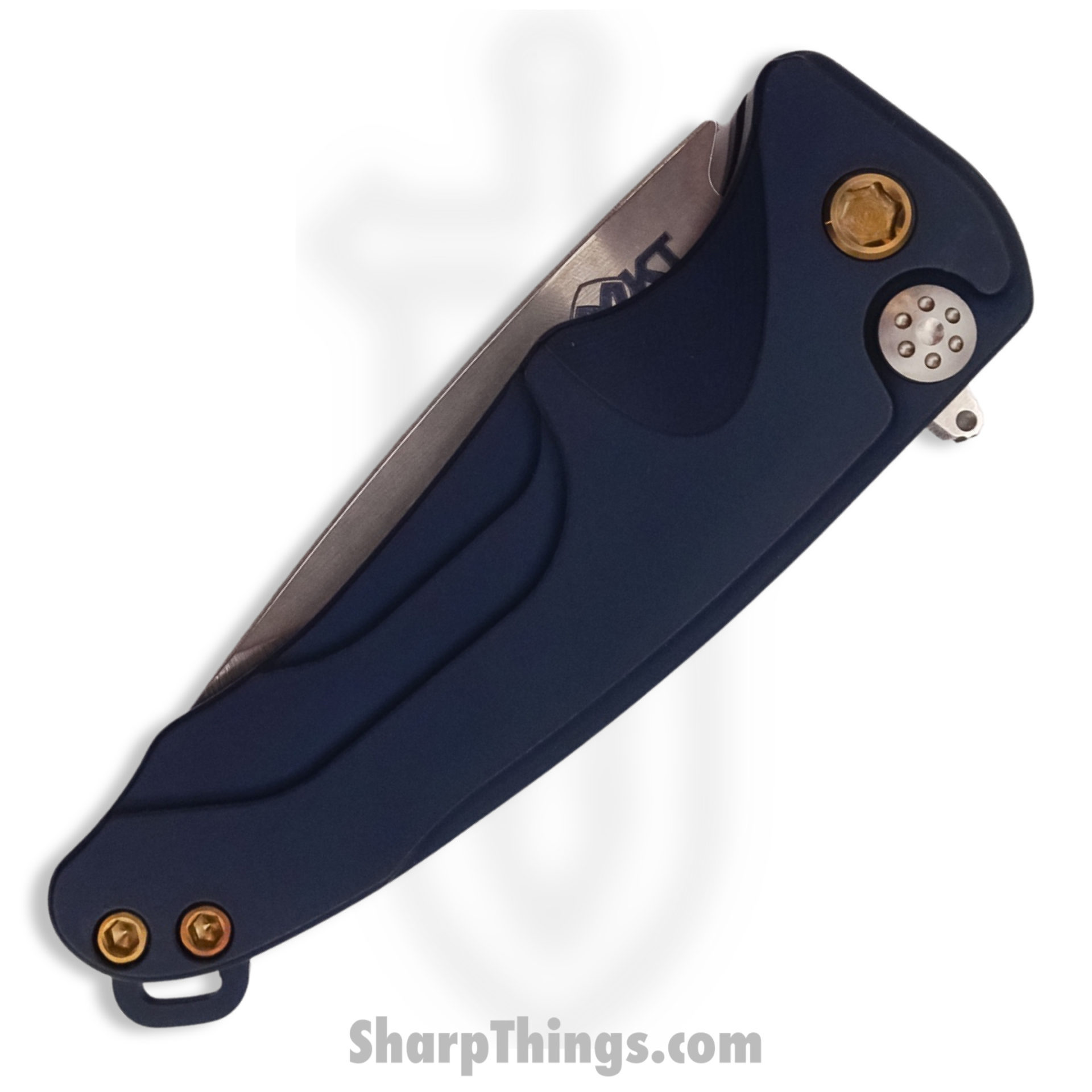 555edbe1-7ac6-4a65-8b22-3689c686b8a1_MK039STQ-44AU-T1C1-Q4_1.jpg Medford Knife - MK039STQ-44AU-T1C1-Q4 - Smooth Criminal Flipper Knife - S35VN Aluminum - Blue and Bronze - Image 1