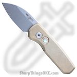 ProTech - R5110 - Runt 5 - Automatic Knife - CPM-20CV Stonewash Wharncliffe - Aluminum - Bronze