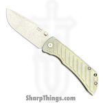 McNees - MAC23.5AtGBFB - MAC 2 3.5 - Folding Knife - CPM MagnaCut Stonewash Clip Point - Titanium - Atomic Green/Blue