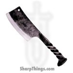 VOC - FB184 - Railroad Spike Knife - Fixed Blade Knife - Carbon Steel Stonewash Cleaver - Carbon Steel - Gray