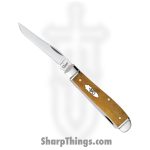 Case Cutlery - CA58188 - Mini Trapper - Folding Knife - Tru-Sharp Surgical Stainless Steel Mirror Polished Multi - Antique Bone - Tan