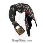 Full Heart Forge - FHF-BK-YA-SM - Bandana Keep - Yale Lock Small - Bandana - Black, Red, White