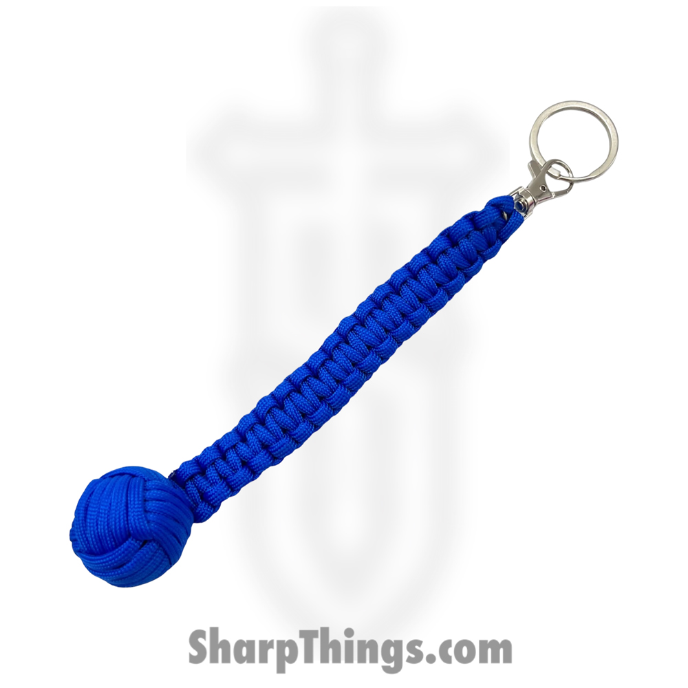 58f96bdc-bd64-42d2-8c00-48591479f11d_6551-BL_1.jpg PTC - 6551-BL - Large Monkey Fist Public Safety Keychain - Steel Paracord - Blue - Image 1