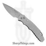 ProTech - T4105 FBW Grey - Tactical Response 4 - Automatic Knife - CPM MagnaCut Stonewash Drop Point - Aluminum Feather Texture - Grey