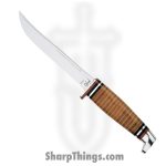 Case Cutlery - CA00381 - Hunter - Fixed Blade Knife - Tru-Sharp™ Stainless Polished Clip Point - Polished Leather - Brown