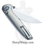 Tactile Knife Co. - 20-MV-MC02-TT01 - Maverick Thumbstud - Folding Knife - Magnacut Stonewash Drop Point - Titanium - Raw