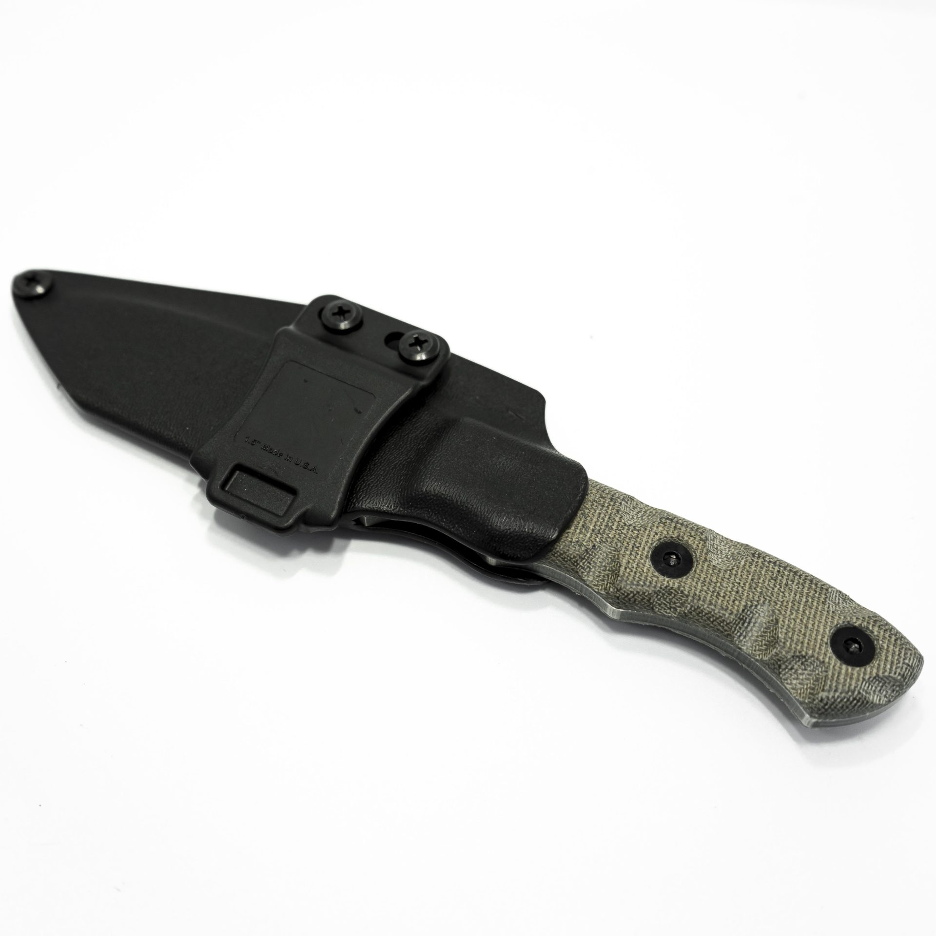 59c03e71-9934-40b8-a348-21ff827d5df4_BushODGMGG_1.jpg T.Kell Knives - BushODGMGG - Bushman - Fixed Blade Knife - 80CRV2 Nickle Boron Coated Drop Point - Micarta - OD Green Grenade Grip - Image 1