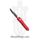 Microtech - 148-1RD - UTX-70 - OTF Auto - Elmax, M390, 204P Two Tone Drop Point - 6061-T6 Aluminum - Red