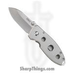 CRKT - 2491 - Squid Holey - Folding Knife - 8Cr14MoV Stonewash Drop Point - Stainless Steel - Silver