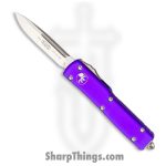 Microtech - 148-4PU - UTX-70 - OTF Auto - M390 Satin Drop Point - 6061-T6 Aluminum - Purple