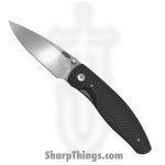 TRM - Atom-MC-3D-CF - Atom Linerlock - Folding Knife - CPM MagnaCut Stonewash Drop Point - 3D Carbon Fiber - Black