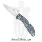 Spyderco - SC11FPGY - Delica Lockback - Folding Knife - VG-10 Satin Drop Point - FRN - Gray