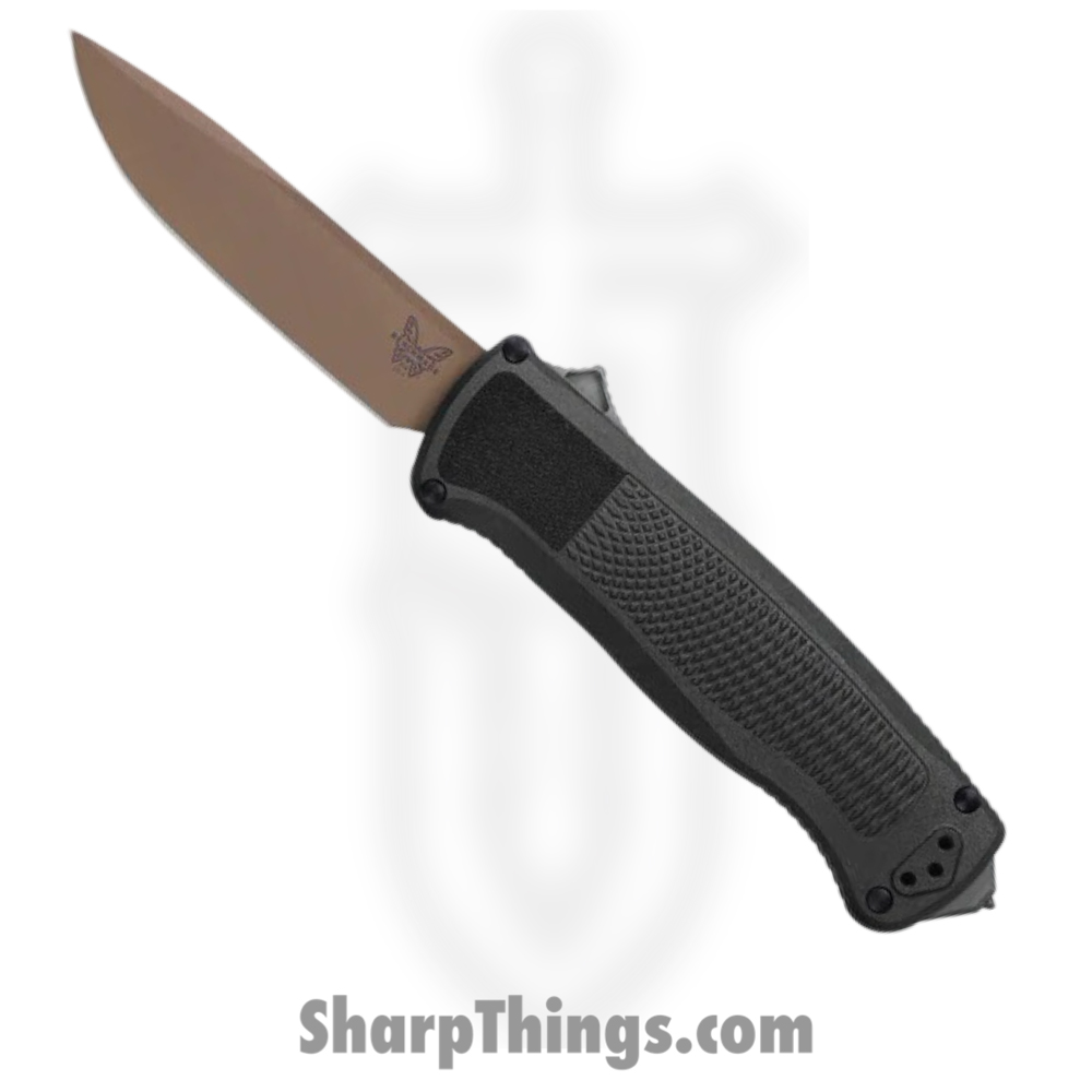 5a830f09-84f0-41c7-9cc6-b18d4ff50b57_5371FE_1.jpg Benchmade - 5371FE - Shootout - OTF Auto - CPM CruWear Coated Drop Point - CF-Elite - Black - Image 1
