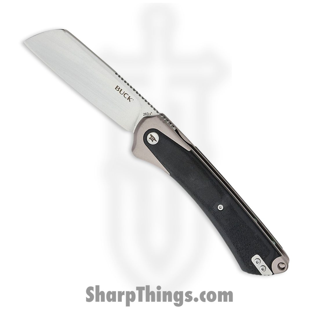 5b5ae2e4-59dc-4407-a591-88116b7f15d0_BU263GYS1_1.jpg Buck - BU263GYS1 - HiLine XL Linerlock Gray - Folding Knife - D2 Tumbled Cleaver - Gray Anodized Aluminum Micarta Inlay - Gray Black - Image 1
