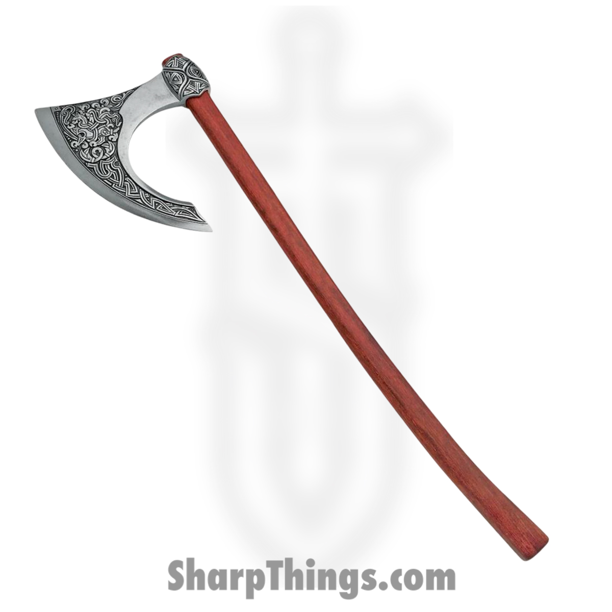 5b754f8e-e404-4a05-b706-ef92db9c401d_DX628G_1.jpg Denix - DX628G - Viking Battle Axe - Steel Scroll Work - Wood - Brown - Image 1