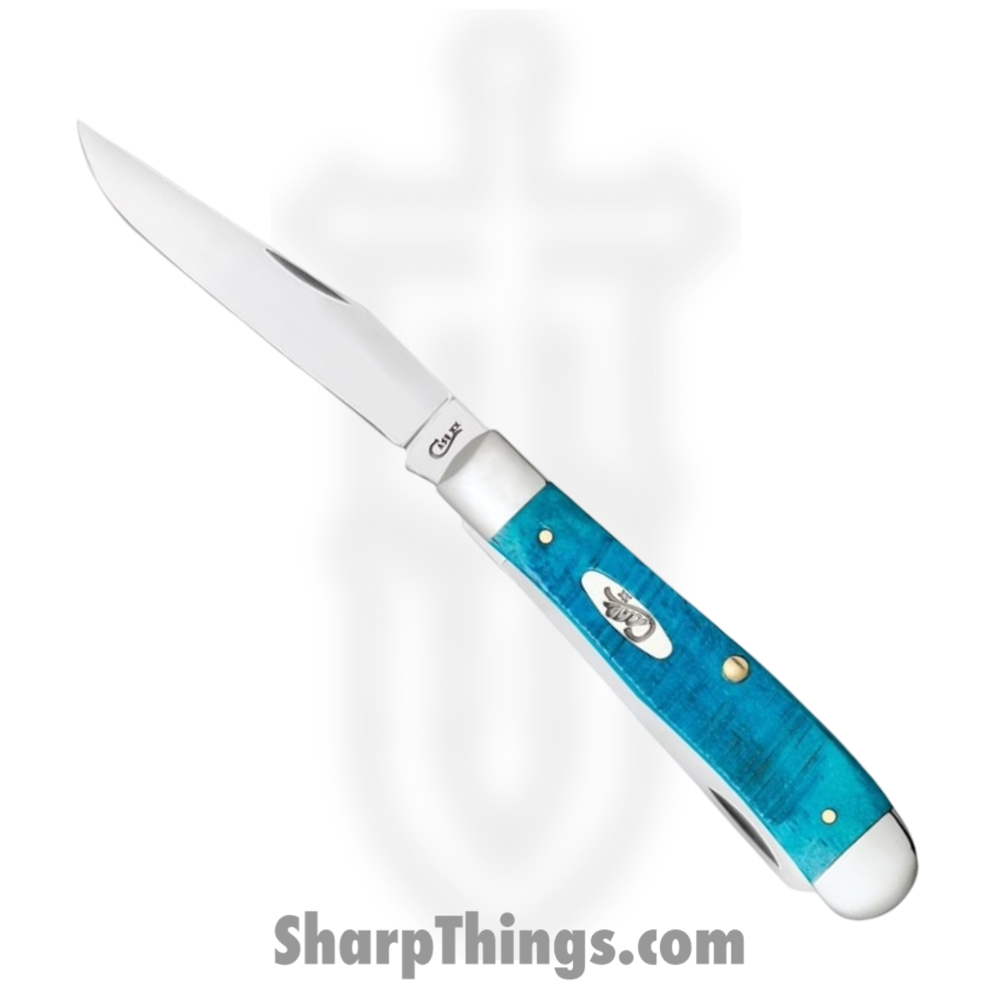 5b97a117-564e-467b-8d1d-b97fb6c7088b_CA25592_1.jpg Case Cutlery - CA25592 - Trapper - Folding Knife - Tru-Sharp™ Stainless Polished Clip/Spey - Sawcut Jig Bone - Blue - Image 1