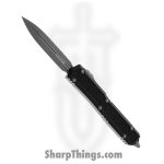 Microtech - 206-10APS - Makora Signature Series - OTF Auto - Elmax, M390, 204P Apocalyptic Dagger - Aluminum/Traction Inlay - Black
