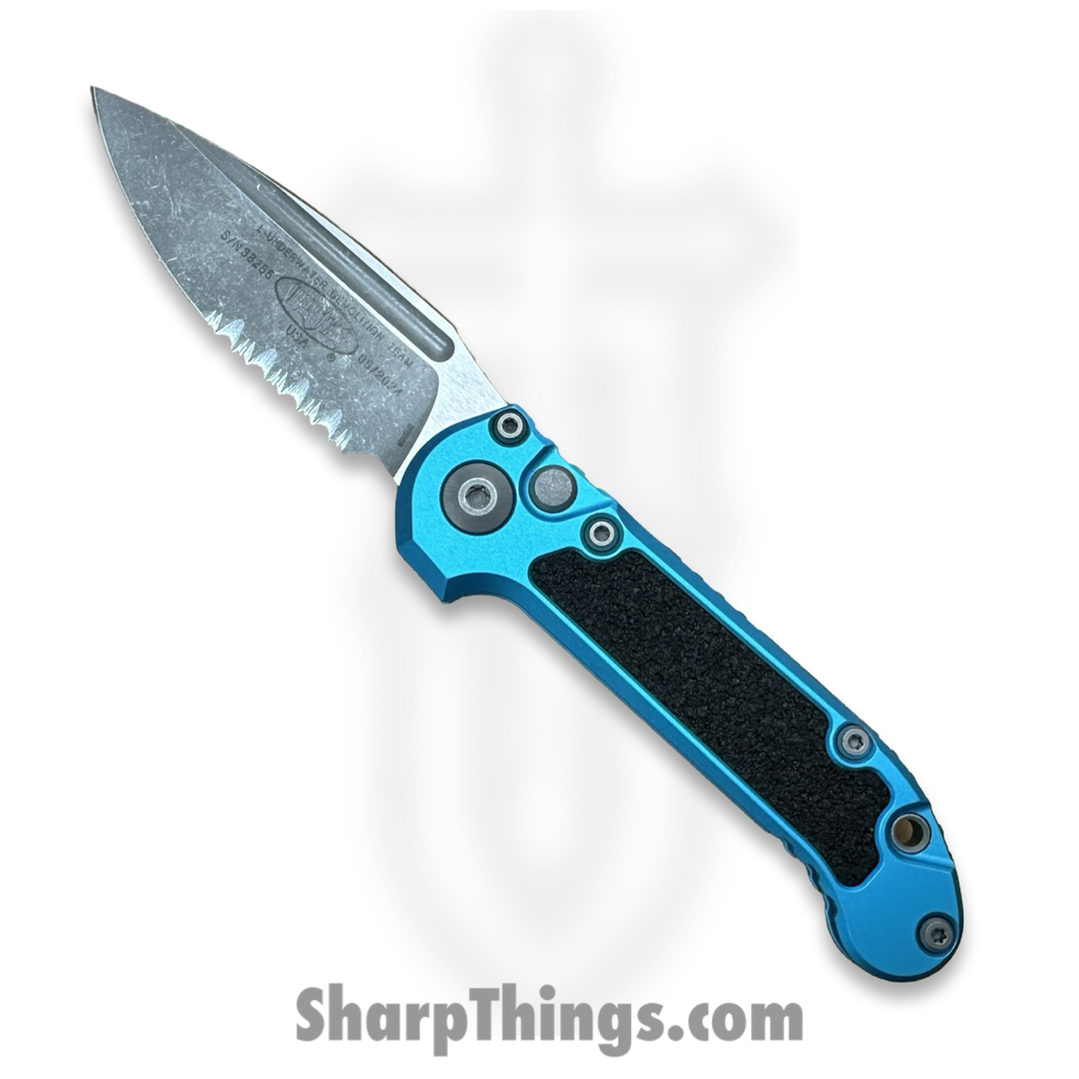 5c032b6a-c1e1-4dd6-9fb0-74ef3d17c608_1135-11APTQ_1.jpg Microtech - 1135-11APTQ - L.U.D.T. Gen III - Automatic Knife - Apocalyptic S/W M390MK Drop Point P/S - 6061-T6 Alu - Turquoise - Image 1