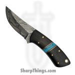 Damascus - DM1234 - Hunter - Fixed Blade Knife - Damascus Clip Point - Synthetic Brass - Black Brass
