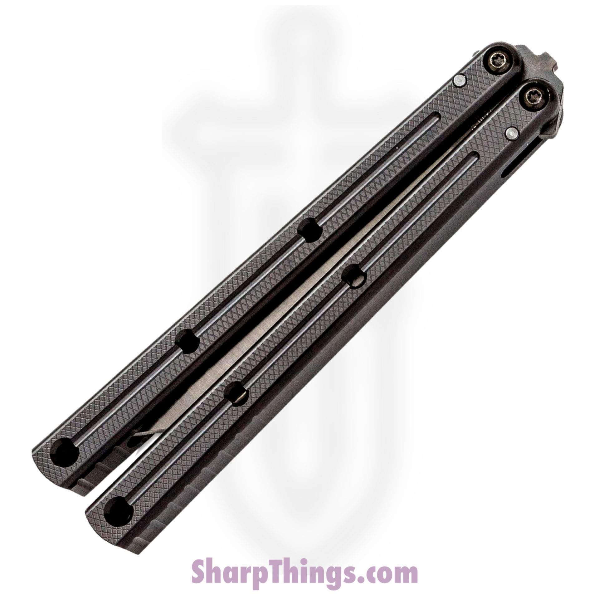 5c60f754-eb24-4981-8767-2704c49debe2_BS0588_1.jpg Squid Industries - BS0588 - Krake Raken V2.5 - Balisong - Inked Tanto - 7075 Aluminum - Black - Image 1