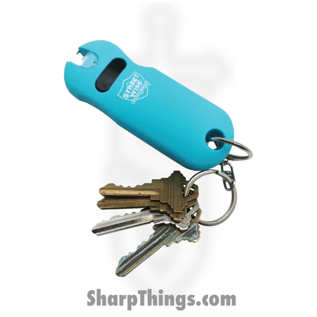 5cc7fdfd-b728-4151-95e4-d375a4589166_SWS24TL_1.jpg Streetwise - SWS24TL - SMART 24,000 Keychain Stun Gun - Teal - Image 1