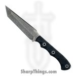 T.Kell Knives - OpsHwkbkGG - Ops Hawk - Fixed Blade Knife - 80crv2 Nickle Boron Coated Tanto - G10 - Black