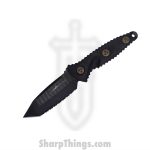 Microtech - 114M-3DLCCFS - Socom Alpha Mini Tanto Serrated Fixed Blade - Carbon Fiber - Black