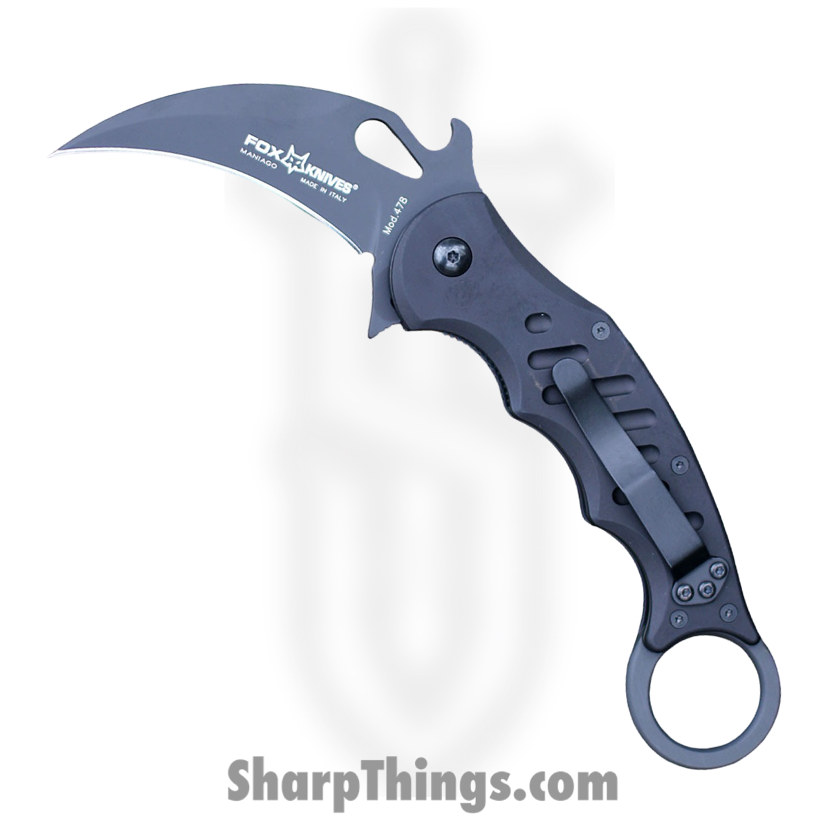 5debfb25-2da5-4eba-ab90-86041719f85d_FOX478B_1.jpg Fox Knives - FOX478B - Karambit - Folding Knife - N690 Coated - Aluminum - Black - Image 1