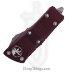 Microtech - 238-10MR - Troodon Mini - OTF Auto - M390 Stonewash Dagger - 6061-T6 Aluminum - Merlot