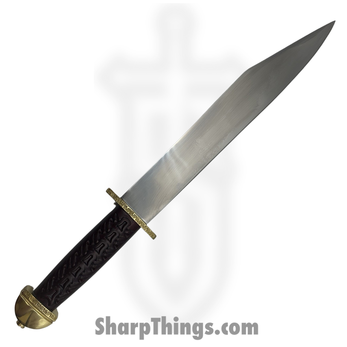 5e697fed-8800-4027-a56a-1629bcb5af1e_CS88HUK_1.jpg Cold Steel - CS88HUK - Chieftans Sax (Seax) - Fixed Blade Knife - 1055 Satin Clip Point - Malaysian Sal Wood - Brown - Image 1