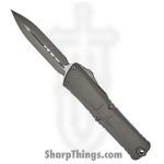Microtech - 1142-10APNC - Combat Troodon Gen III - OTF Auto - M390MK Apocalyptic D/E - Deep Engraved Aircraft Aluminum - Natural Clear
