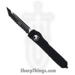 Microtech - 123-3T - Ultratech Tactical - OTF Auto - M390 Two Tone Tanto Serrated - Aluminum - Black