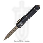 Microtech - 122-15 - Ultratech - OTF Auto - Elmax. M390, 204P Bronze Dagger - 6061-T6 Aluminum - Black