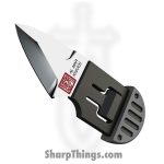 Al Mar - AMK1001GYBKBL - Stinger Keyring Knife - Fixed Blade Knife - D2 Satin Spear Point - Polymer with TPR Overmold - Black