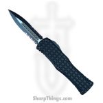 Microtech - 702-2TFRS - Hera Tactical - OTF Auto - M390 Two Tone Dagger - 6061-T6 Aluminum/Frag - Black