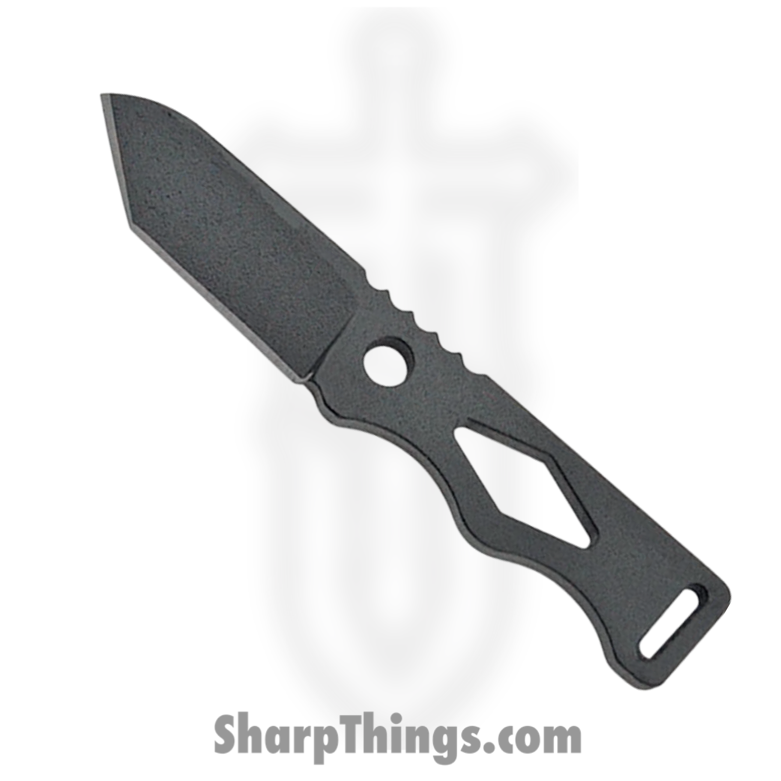 5edae0e7-dc8d-46d7-98ee-72060f6a74b6_TPCHI01_1.png Tops - TPCHI01 - Chico Neck Knife - Fixed Blade Knife - Coated 1095 Carbon Steel Tanto - Skeletonized - Black - Image 1