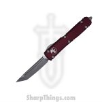 Microtech - 123-10APMR - Ultratech - OTF Auto - Elmax, M390, 204P Apocalyptic Tanto - 6061-T6 Aluminum - Merlot